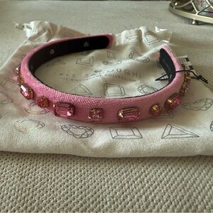 Lele Sadoughi Rectangle Crystal Velvet Gigi Headband - Birthstone Collection